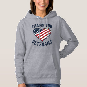 Sudadera Camiseta Vintage Corazón Patriótico Gracias Vetera