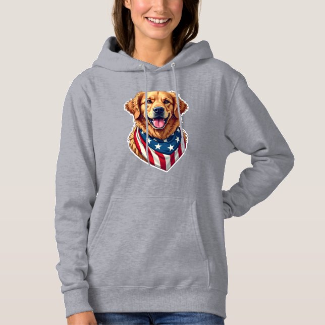 Sudadera Camiseta Vintage de Golden Retriever con Estrellas (Anverso)
