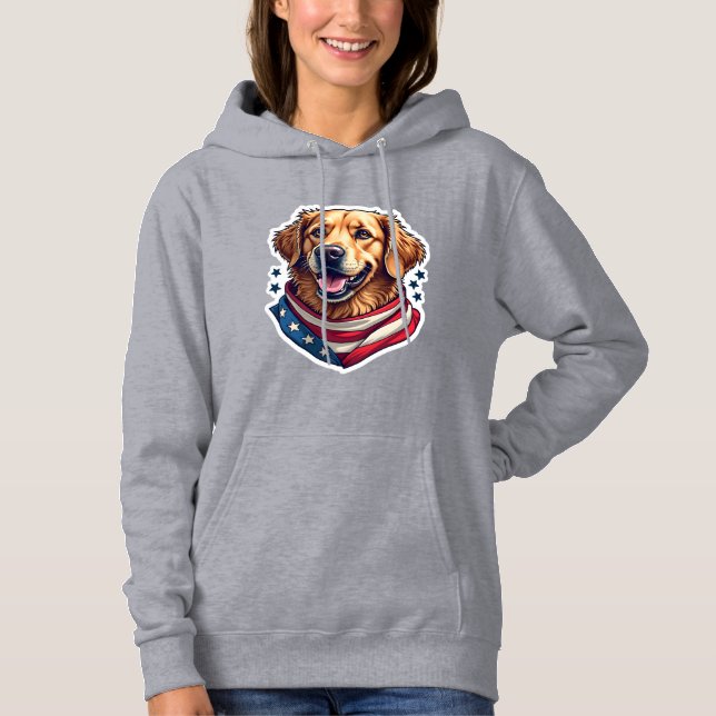 Sudadera Camiseta Vintage de Retriever Dorado con Estrellas (Anverso)