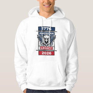 Sudadera Camiseta Vintage Eagle 1776 2026 Tipografía Patrió