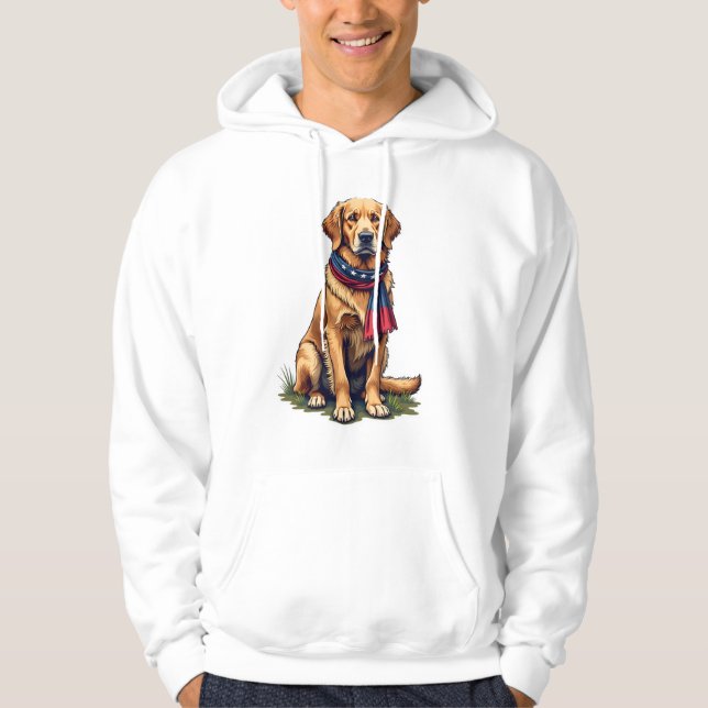 Sudadera Camiseta Vintage Patriótica de Caza Retriever Dora (Anverso)