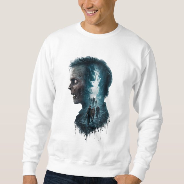 Sudadera Camiseta Zombie Apocalypse de doble exposición (Anverso)