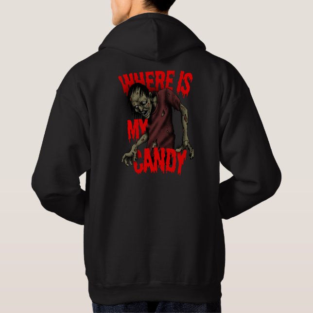 Sudadera Camiseta Zombie Candy Hoodie - ¿Dónde Está Mi Cand (Reverso)