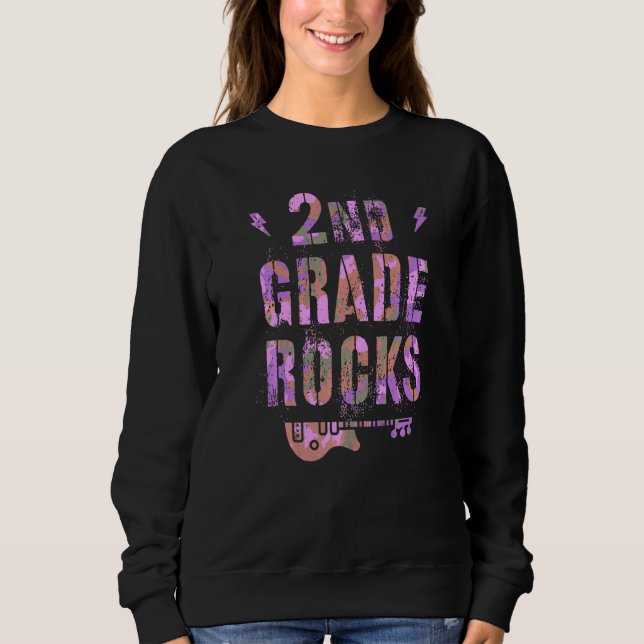 Sudadera Camo 2nd Grade Rocks Teacher I Teach Second Gr Roc (Anverso)