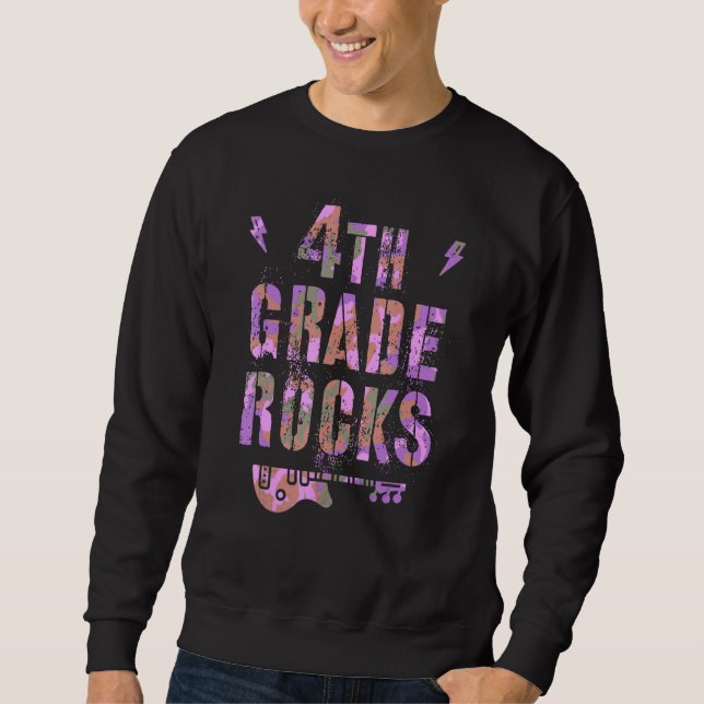 Sudadera Camo 4th Grade Rocks Teacher I Teach Fourth Gr Roc (Anverso)