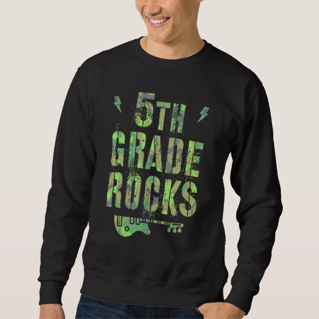Sudadera Camo 5th Grade Rocks Camp Teacher Squad Fifth Grad (Anverso)