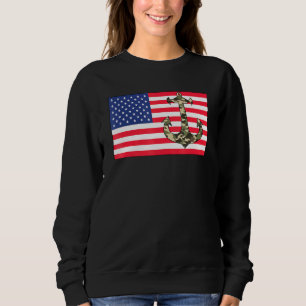 Sudadera Camo Anchor Bandera Americana 4 De Julio Camoflaug