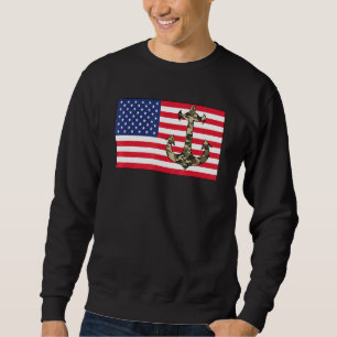 Sudadera Camo Anchor Bandera Americana 4 De Julio Camoflaug