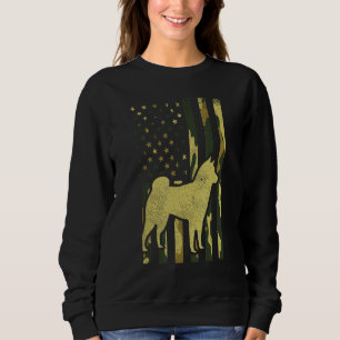 Sudadera Camo Bandera estadounidense Shiba Inu Akita Mascot