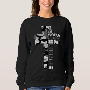Sudadera Camo Cruz Cristiana Biblia Verse Hombres Niños Joh