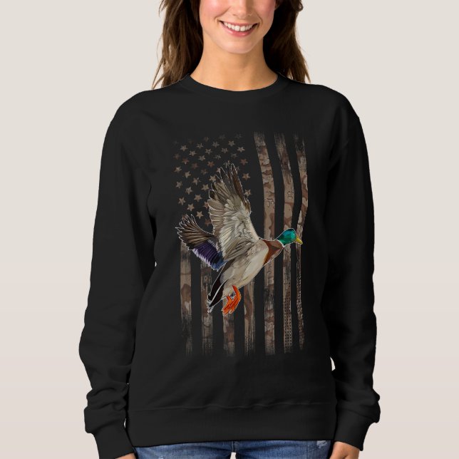 Sudadera Camouflage American Flag Duck Hunting   Ducks Hunt (Anverso)