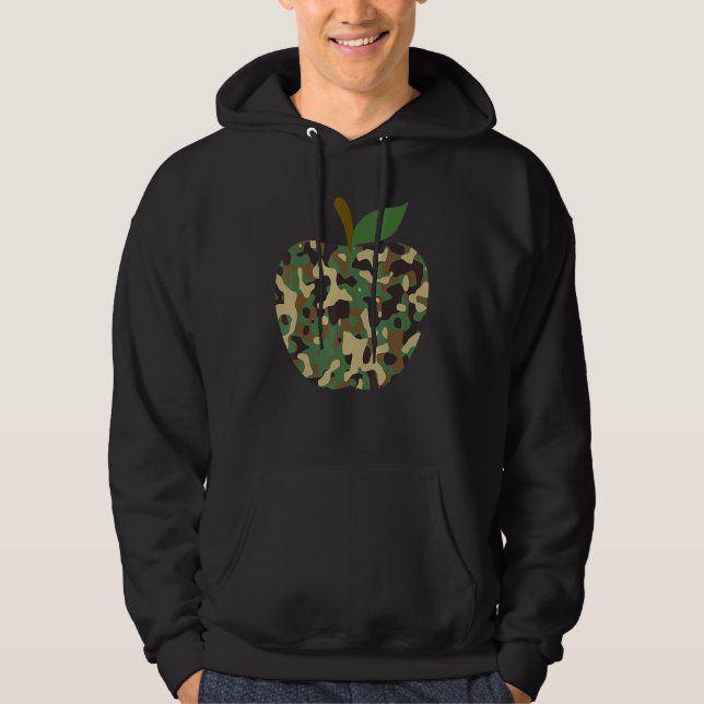 Sudadera Camouflaged Apple First Day Of School Teaching Tea (Anverso)