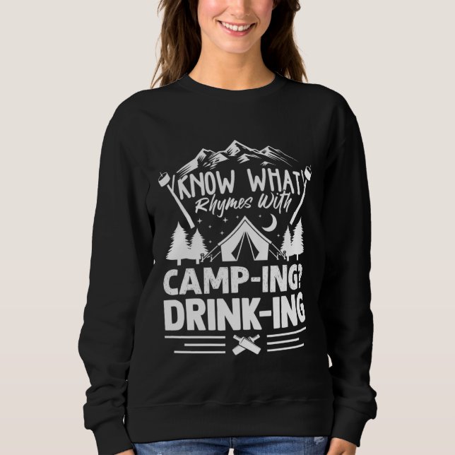Sudadera Camp Tents Outdoors Know What Rhymes with Camping  (Anverso)