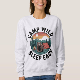 Sudadera Camp Wild Duerme Fácil-Oso Camping Atardecer Vinta