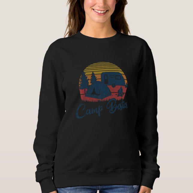 Sudadera Campamento Besties al aire libre Camping Retro Sun (Anverso)