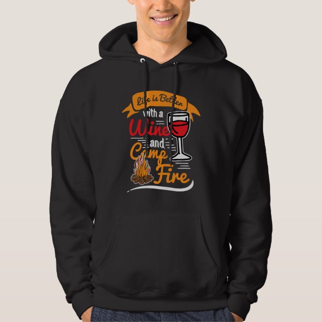 Sudadera Campamento Camping Life Wine Campfire Campfire Cam (Anverso)
