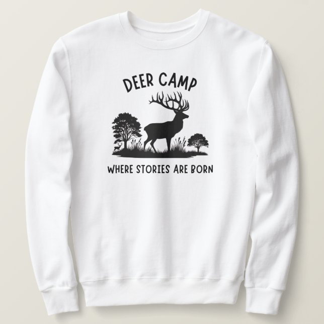 Sudadera Campamento de ciervos donde nacen historias | Caza (Anverso del diseño)