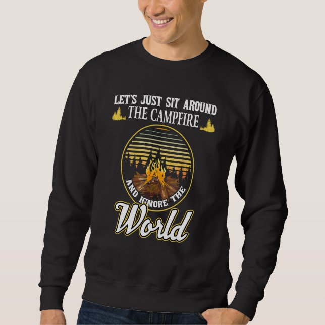 Sudadera Campamento Deja Solo Sentarse Alrededor Del Mundo  (Anverso)