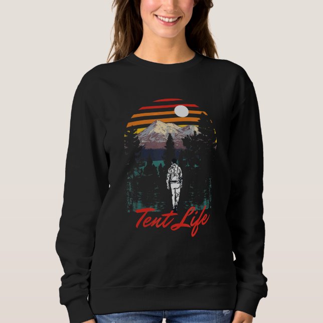 Sudadera Campamento Tropical Camper de Tienda Life Senderis (Anverso)