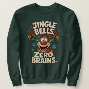 Sudadera Campanas de Navidad Cerebro Cero Reno Divertido
