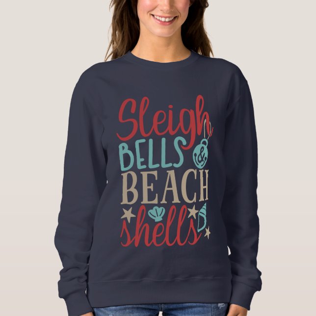Sudadera Campanas de Trineo y Conchas de Playa Navidad (Anverso)