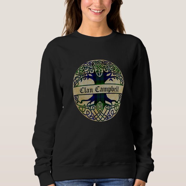 Sudadera Campbell Clan Tartan Tree of Life Scottish Surname (Anverso)