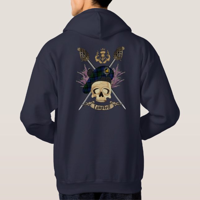 Sudadera Campbell Skull y espadas cruzadas (Reverso)