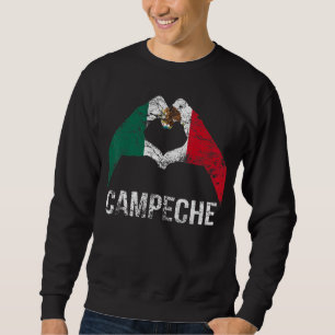 Sudadera Campeche Amor México Vacaciones Vintage Bandera de