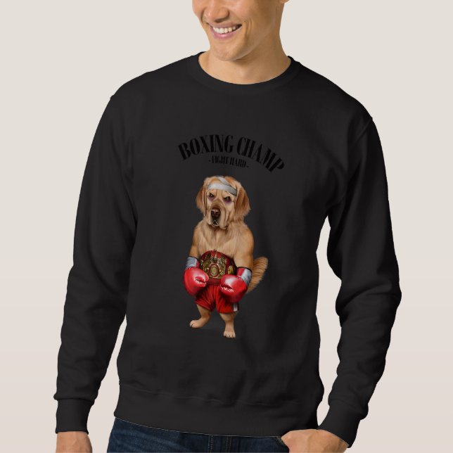 Sudadera Campeón de boxeo Golden Retriever Dog Fighter 1 (Anverso)