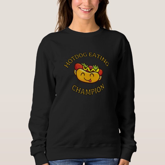 Sudadera Campeón de comer perro caliente (Anverso)