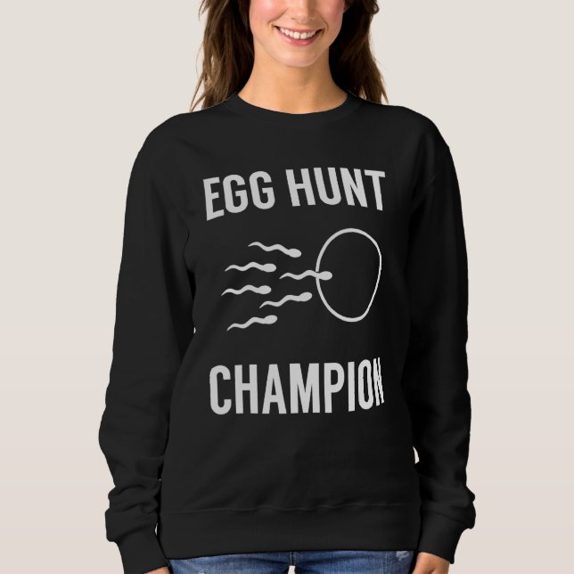 Sudadera Campeón de la cacería del huevo Divertido papá Emb (Anverso)