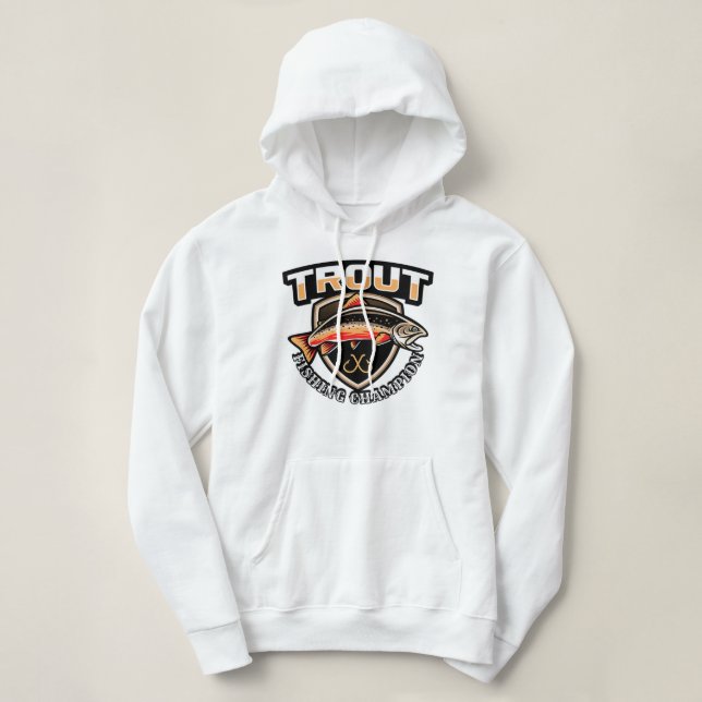 Sudadera Campeón de la pesca de trucha es divertida (Diseño del anverso)