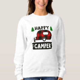 Sudadera Camper feliz Camper Buffalo Plaid Sweatshirt