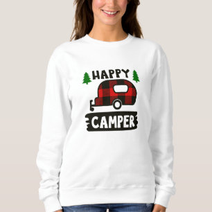 Sudadera Camper feliz Camper Buffalo Plaid Sweatshirt