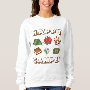 Sudadera Camper feliz Compass Compass Fire Camping Sweatshi