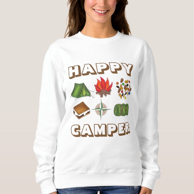 Sudadera Camper feliz Compass Compass Fire Camping Sweatshi (Anverso)