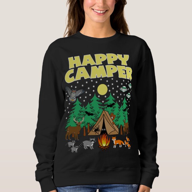 Sudadera CAMPER FELIZ DE CAMPER - Camping divertido con cri (Anverso)