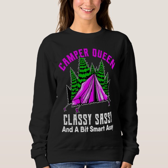 Sudadera Camper Queen Classy Sassy Smart Assy RV Camping Gi (Anverso)