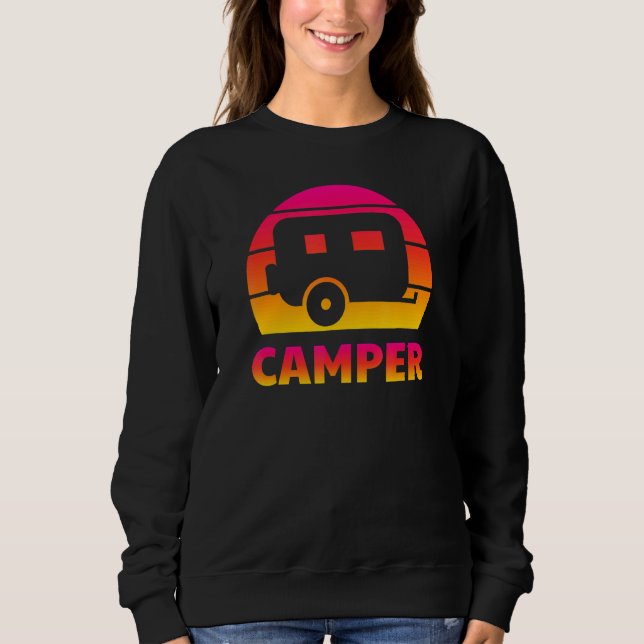 Sudadera Camper Retro Sun - Camping Trailer Travel Fun (Anverso)