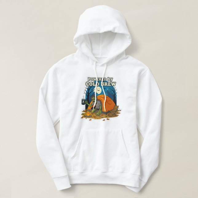 Sudadera Camper zombi impulsado por café frio (Diseño del anverso)