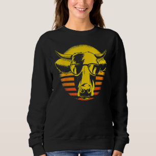 Sudadera Campesino Cabeza de vaca Retro Gafas de sol Granje