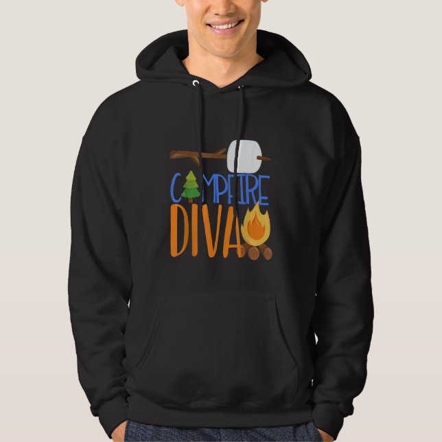 Sudadera Campfire Diva Hija Camping Camp Smores Bonfir (Anverso)
