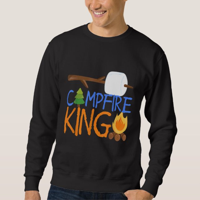 Sudadera Campfire King Camping Camp Smores Bonfire Dad Hus (Anverso)