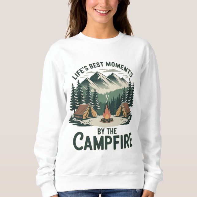 Sudadera Campfire Moments Vintage Mountain Scene | Women’s  (Anverso)