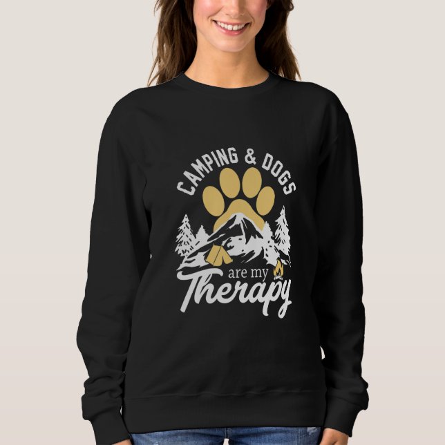 Sudadera Camping and Dogs Are My Therapy (Anverso)