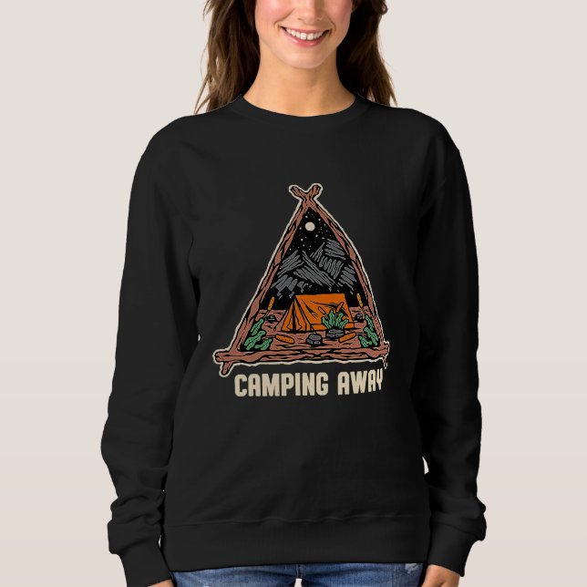 Sudadera Camping Away Summer Camper Tropical Camp Trip Hiki (Anverso)