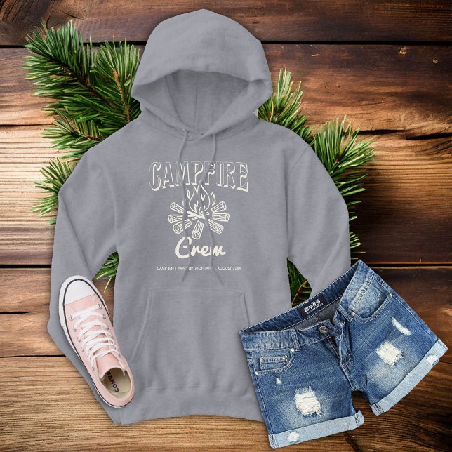 Sudadera Camping Bachelorette (camping bachelorette party bridesmaid crew shirt earth colors beige brown)
