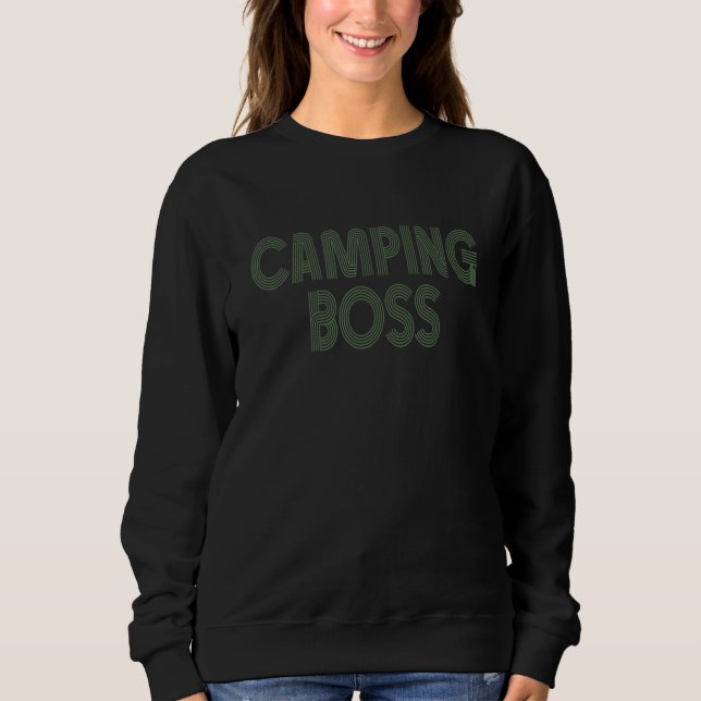 Sudadera Camping Boss Camp Camper Outdoor Men Women Dad Mom (Anverso)