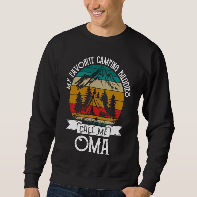 Sudadera Camping Buddies Call Me Camping Oma Camper (Anverso)