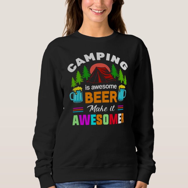 Sudadera Camping es cerveza increíble Hazlo más increíble-6 (Anverso)